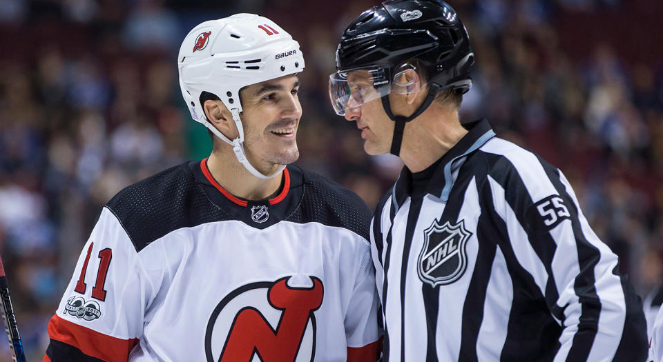 Brian Boyle made his debut for the New Jersey Devils in Vancouver