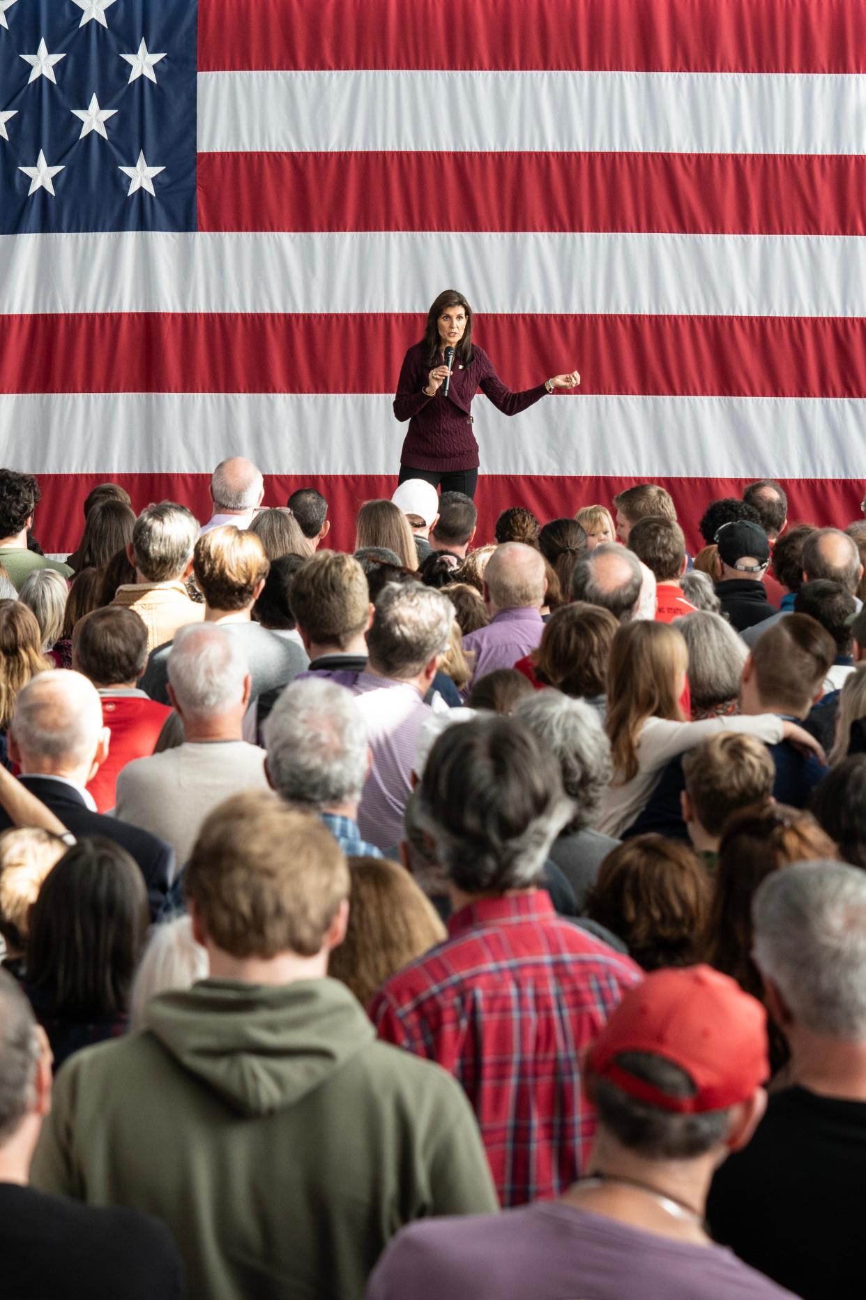 Republican presidential candidate former U.N. Ambassador Nikki Haley speaks during a campaign rally at Raleigh Union Station on March 2, 2024 in Raleigh, North Carolina (Getty Images)