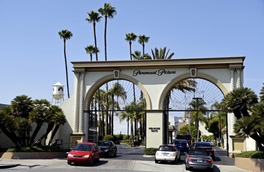 Paramount Pictures gate is pictured on Tuesday, Aug. 23, 2016, in Los Angeles.