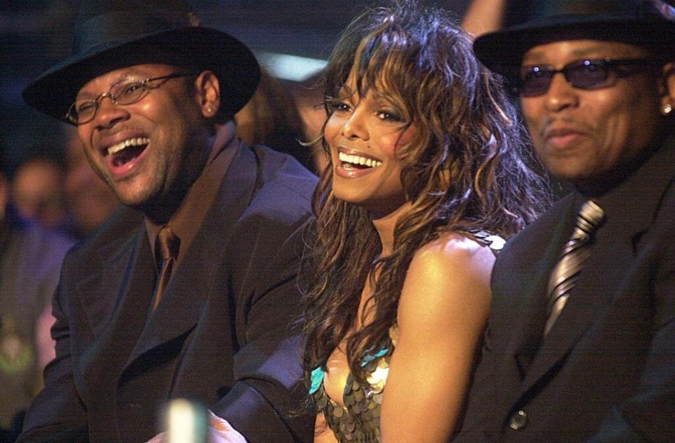 Jimmy Jam, Janet Jackson & Terry Lewis during MTV Icon Tribute to Janet Jackson in Los Angeles, California, United States. (Photo by Jeff Kravitz/FilmMagic, Inc)