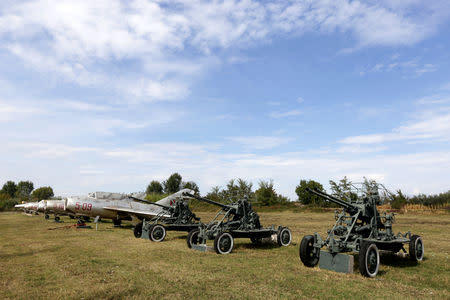 Old Albanian military vehicles are pictured at Kucova Air Base in Kucova, Albania, October 3, 2018. REUTERS/Florion Goga