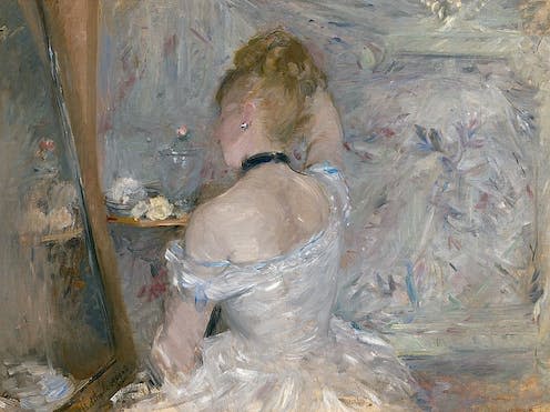 <span class="caption">Woman At Her Toilette by Berthe Morisot (c. 1875–1880).</span> <span class="attribution"><a class="link " href="https://www.artic.edu/artworks/11723/woman-at-her-toilette" rel="nofollow noopener" target="_blank" data-ylk="slk:Art Institute of Chicago;elm:context_link;itc:0;sec:content-canvas">Art Institute of Chicago</a></span>