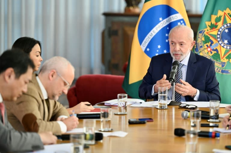 El presidente de Brasil, Luiz Inácio Lula da Silva, durante una conferencia de prensa con las agencias internacionales en el Palacio de Alvorada, en Brasilia, el 22 de julio de 2024 (EVARISTO SA)