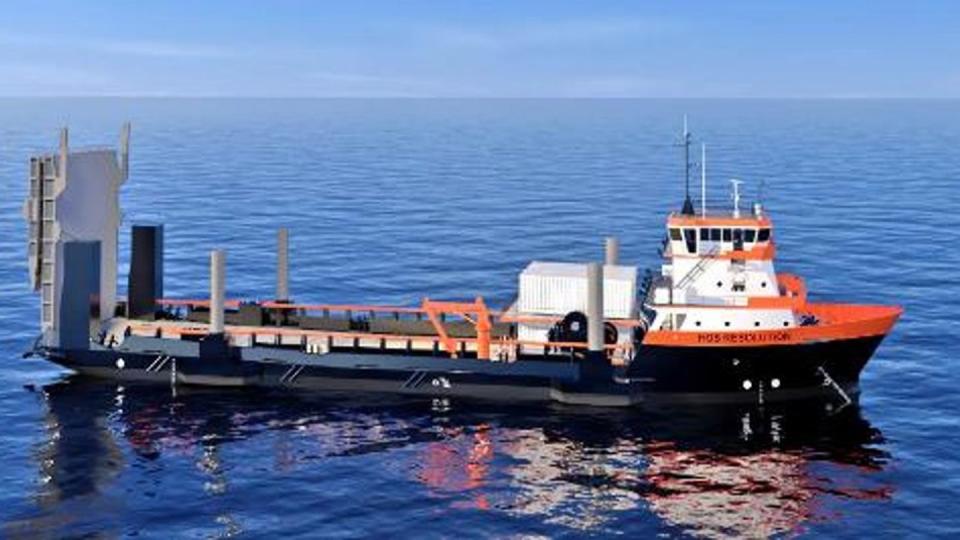 The Marine Corps modified a Hornbeck Offshore Services' offshore support vessel to create a Landing Ship Medium prototype for experimentation. (U.S. Marine Corps)