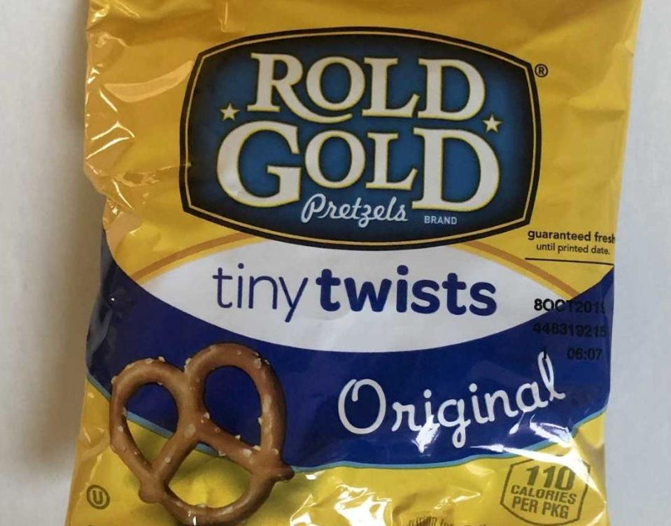 Rold Gold Pretzels tiny twists are one nut-free option.