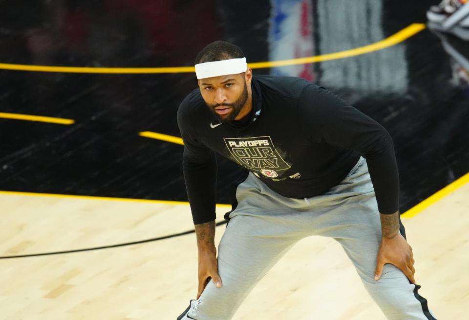 DeMarcus Cousins, shown prior to the Los Angeles Clippers playoff game against the Phoenix Suns on June 20, 2021.