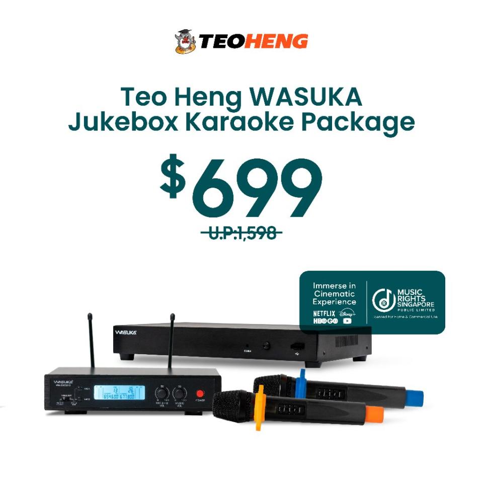 Teo Heng WASUKA Jukebox Home Karaoke Package. (Photo: Shopee SG)
