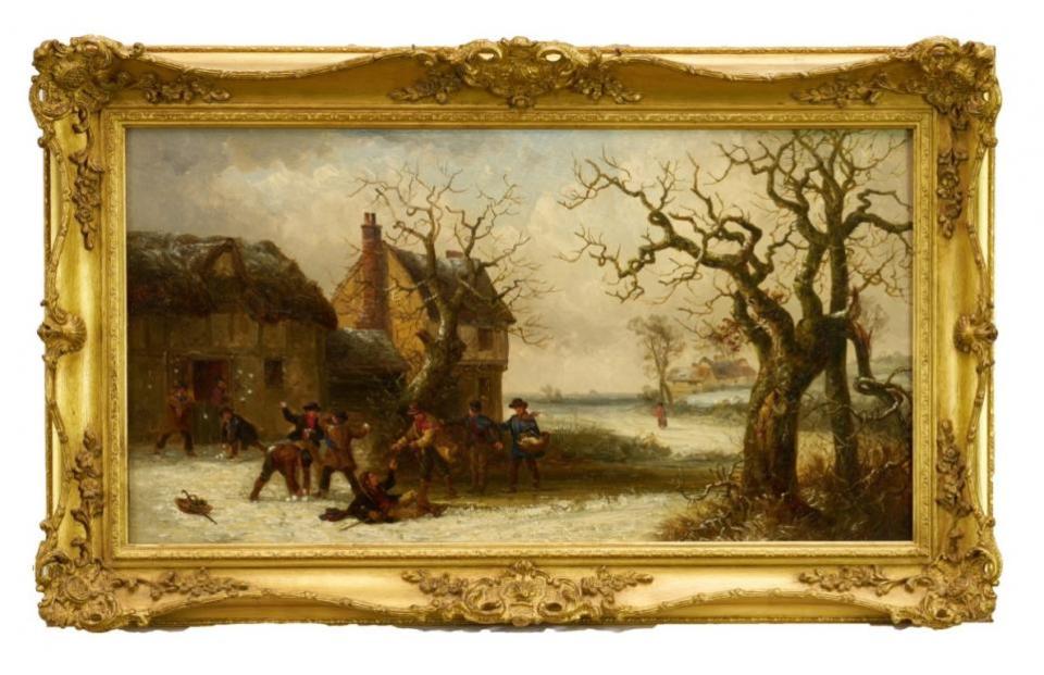 Gazette: Art - A rare snowballing scene by 19th century Ipswich artist Thomas Smythe (1825-1906) estimated at £2500-3500