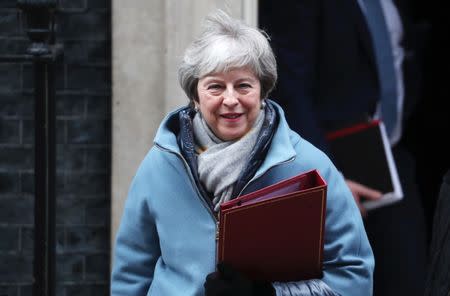 Britain's Prime Minister Theresa May leaves Downing Street in London, Britain, January 21, 2019. REUTERS/Hannah McKay