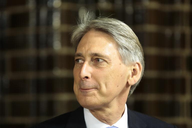 British Foreign Secretary Philip Hammond, pictured here in Luebeck, Germany on April 14, 2015, accused Argentina of "bullying" by taking legal action against oil companies