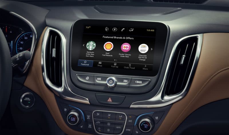 GM’s Marketplace app lets you order food, pay for gas and make restaurant reservations from your car’s dashboard.