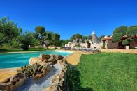 <p>Comprising 11 dry stone huts with a large garden and private swimming pool, this charming set of villas has everything you need for a sun-soaked break in Italy. From the covered terrace area to the wood-burning oven, it's the kind of place you won't ever want to leave.</p><p>This villa is available to rent via <a href="https://www.vrbo.com/en-gb/p8411155" rel="nofollow noopener" target="_blank" data-ylk="slk:Vrbo;elm:context_link;itc:0;sec:content-canvas" class="link ">Vrbo</a> for £348 per night.</p><p><a class="link " href="https://www.vrbo.com/en-gb/p8411155" rel="nofollow noopener" target="_blank" data-ylk="slk:BOOK NOW;elm:context_link;itc:0;sec:content-canvas">BOOK NOW</a><br></p>