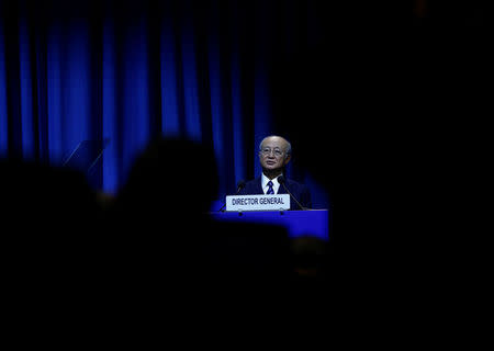 International Atomic Energy Agency (IAEA) Director General Yukiya Amano attends the opening of the General Conference at the IAEA headquarters in Vienna, Austria September 18, 2017. REUTERS/Leonhard Foeger