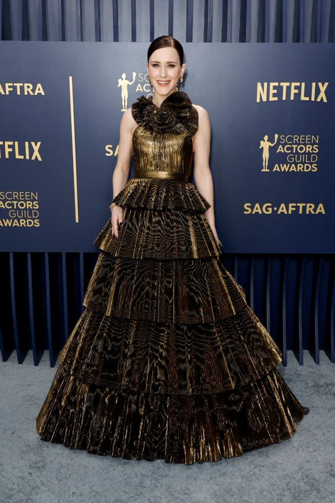 Rachel Brosnahan attends the 30th Annual Screen Actors Guild Awards at Shrine Auditorium and Expo Hall on February 24, 2024 in Los Angeles, California.