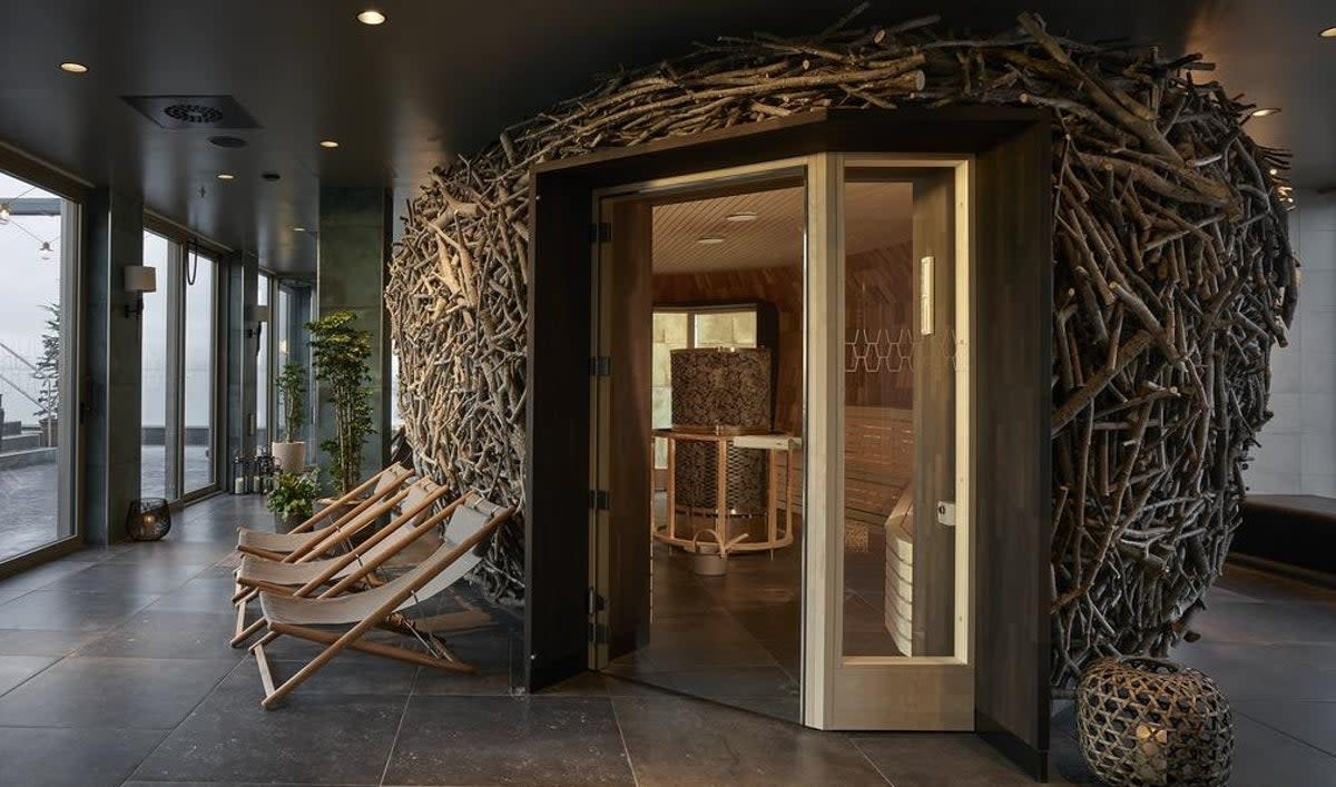 Comprising twigs and sticks, Downtown Camper’s wellness lounge resembles a stylish birds’ nest (Downtown Camper by Scandic)