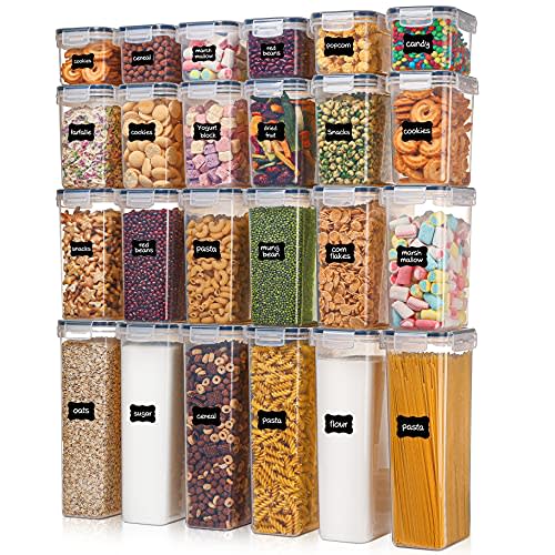 Vtopmart 4 Pack Food Storage Organizer Bins, Clear Plastic Storage Bin