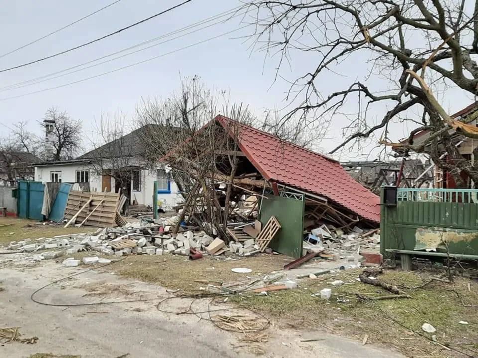 There was near-constant shelling and bombing while the Russians held the town's citizens captive. (Courtesy Tetyana Diohtyar)