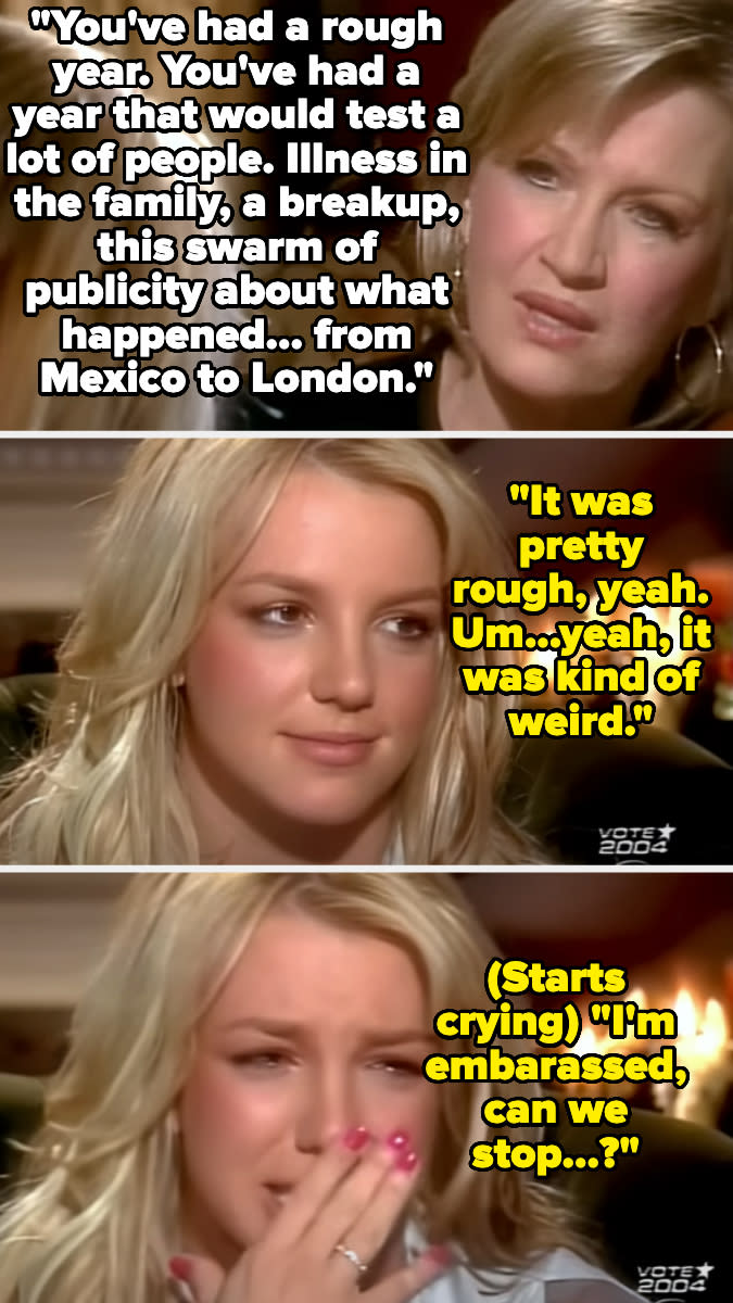 Britney Spears breaking down in tears