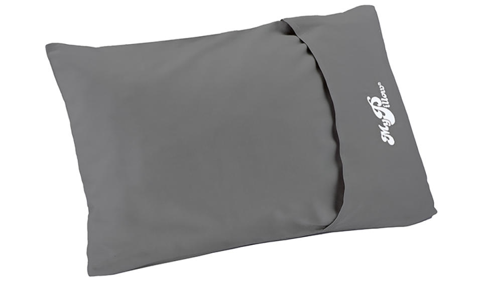 MyPillow Frosted Grey Roll & Go Anywhere Travel Pillow. (Photo: Walmart)