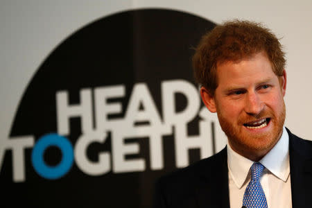 FILE PHOTO - Britain's Prince Harry speaks at the Institute of Contemporary Arts in central London, Britain January 17, 2017. REUTERS/Stefan Wermuth/File Photo