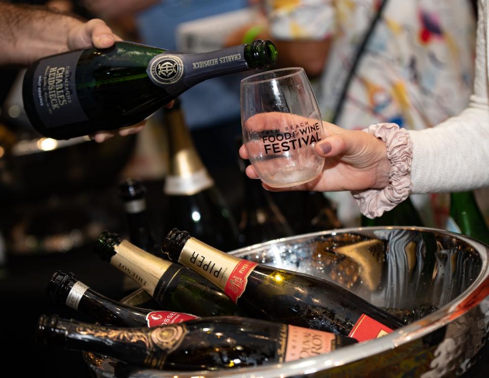 A bubbly pour at the 2022 Palm Beach Food and Wine Festival.