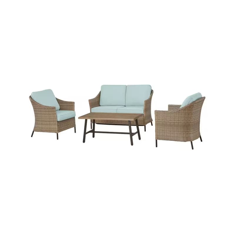 StyleWell Park Pointe 4-Piece Wicker Patio Conversation Set