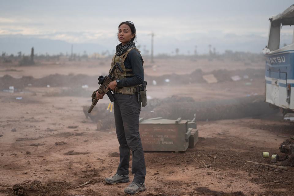 Zoe Saldana as Joe in Special Ops: Lioness Season 1 streaming on Paramount+, 2023.