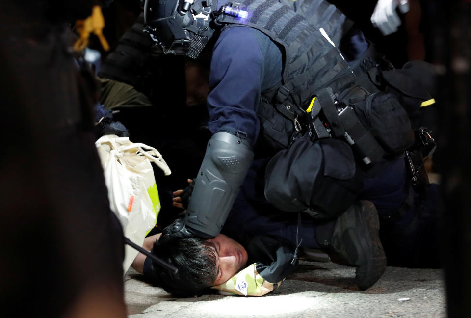 An antigovernment protester in Hong Kong