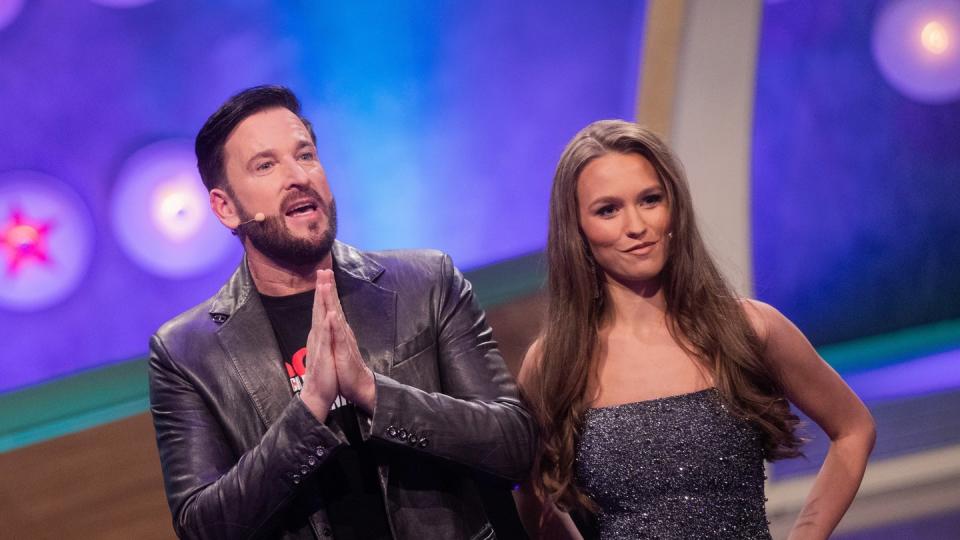 Laura Müller und Michael Wendler vor der Live-Show «Pocher vs. Wendler - Schluss mit lustig!» bei RTL.