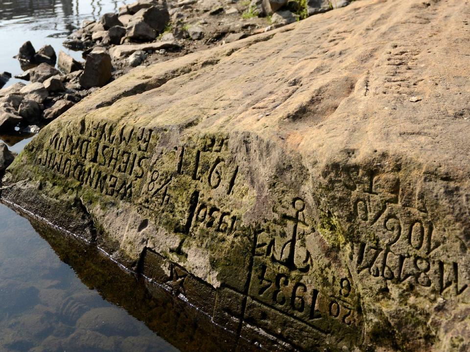 Hunger stone on the Elbe in Decin, Czech Republic (AFP/Getty)