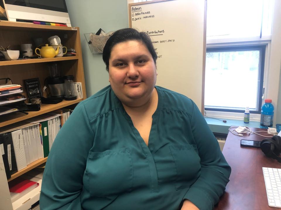 The day after Alberta Premier Danielle Smith announced plans to restrict access to transgender healthcare services for youth, Northern Mosaic Network executive director Chelsea Thacker, pictured here, said many N.W.T. families reached out to them for answers about how it would impact kids in the territory. 