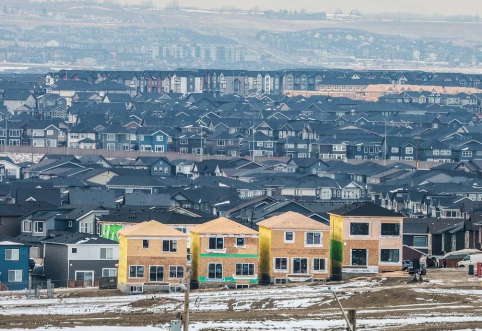  Homes on the northern edge of Calgary. Data for December showed that real estate sales remained above pre-pandemic levels.