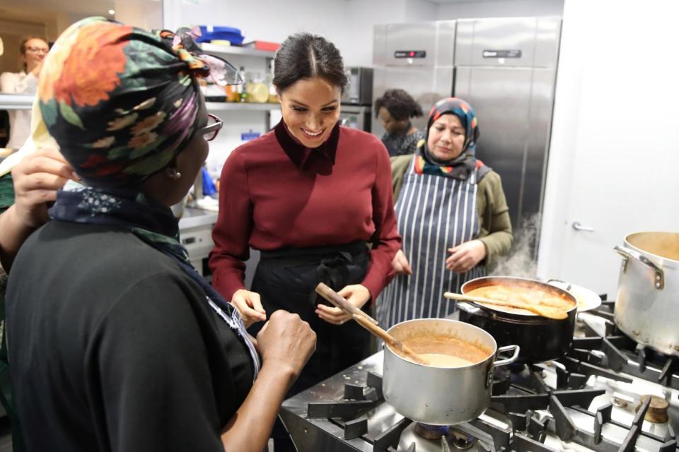 The Duchess of Sussex paid an official visit to the Grenfell community kitchen (Getty Images)