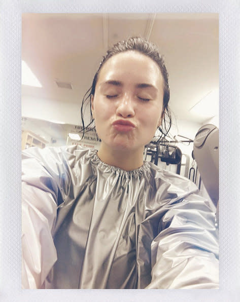 Demi Lovato ohne Make-up im Fitnessstudio