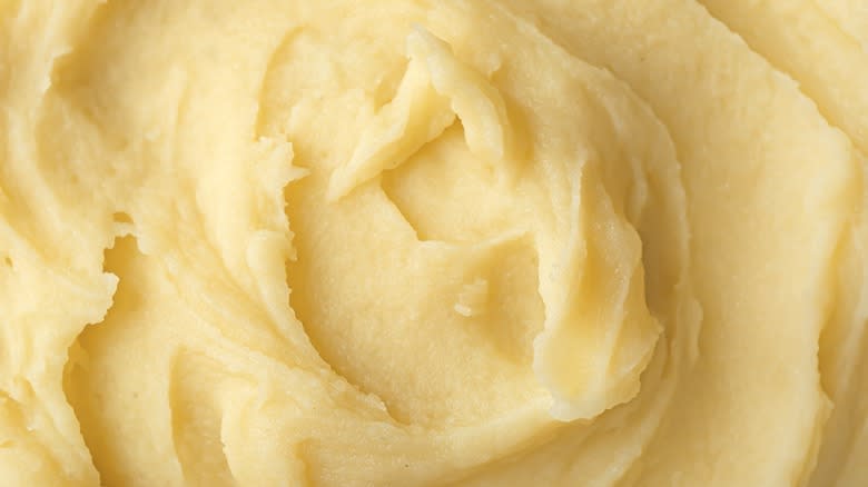 Close up of mashed potatoes