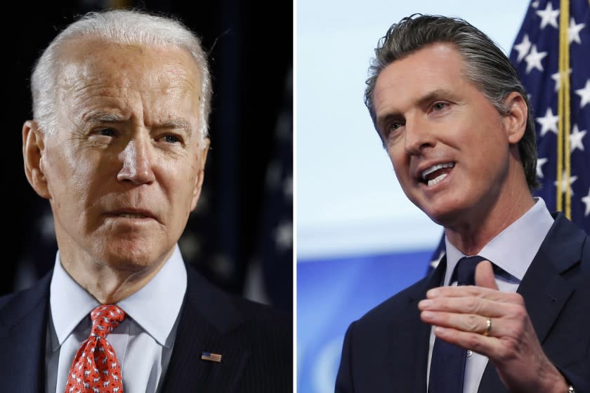 Joe Biden and Gov. Gavin Newsom