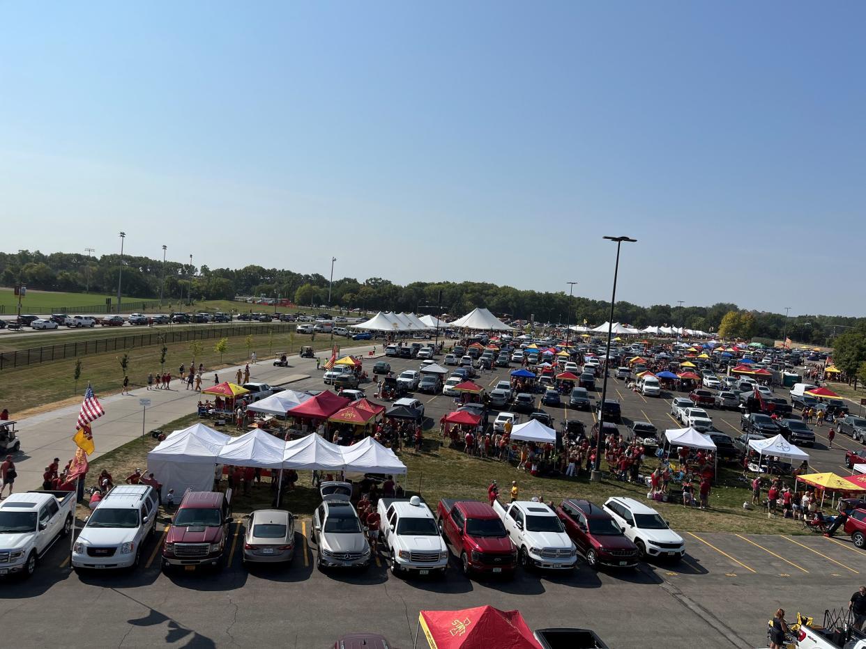 Iowa and Iowa State fans get to Ames and Jack Trice Stadium early for the Cy-Hawk game.