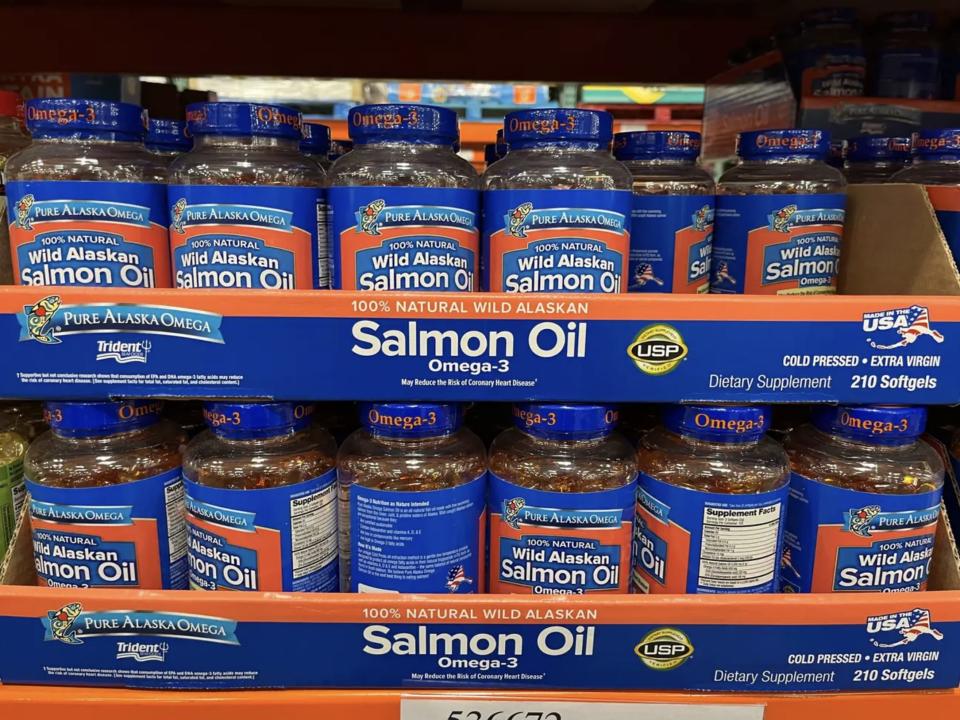 Omega-3 salmon oil supplements at Costco