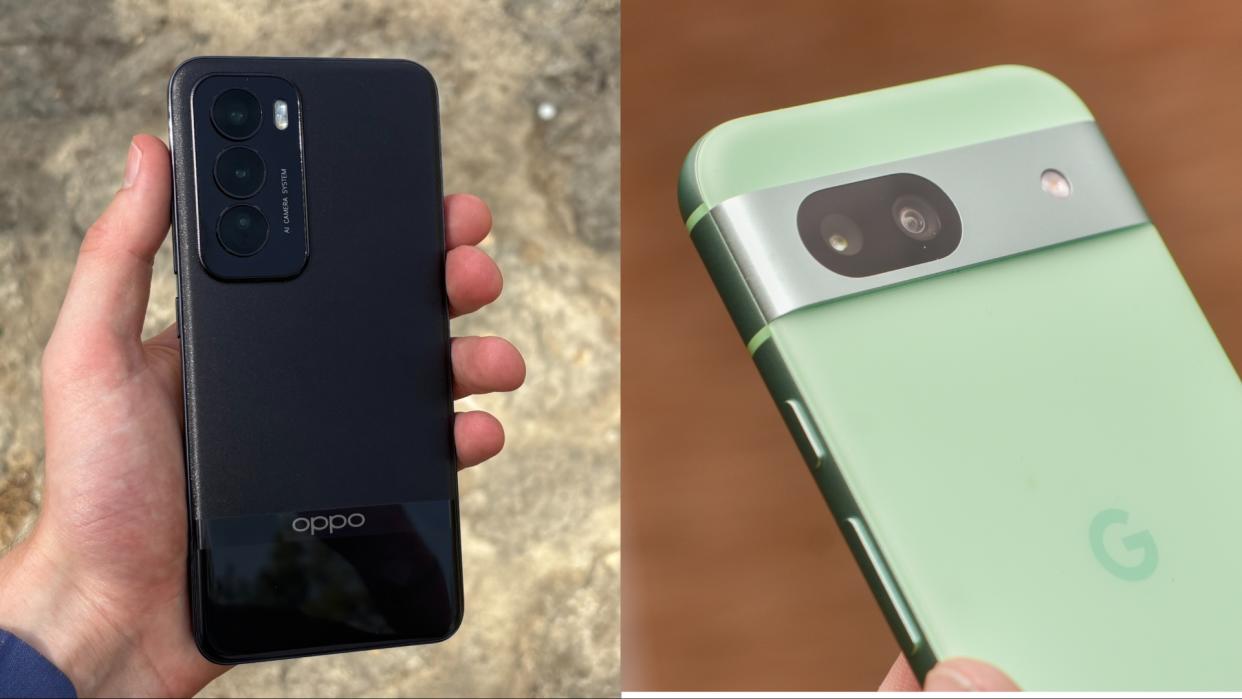  The Oppo Reno 12 Pro 5G and Google Pixel 8a. 