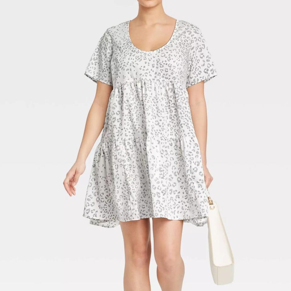 A New Day Flutter Short Sleeve Tiered Dress