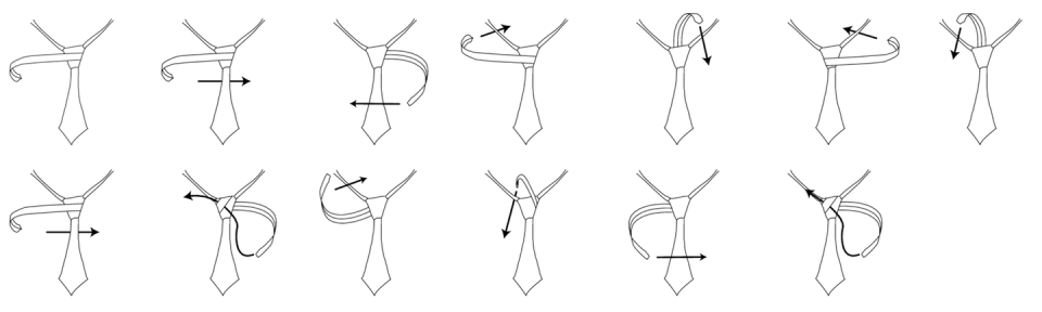 Dibujo de un nudo de corbata.