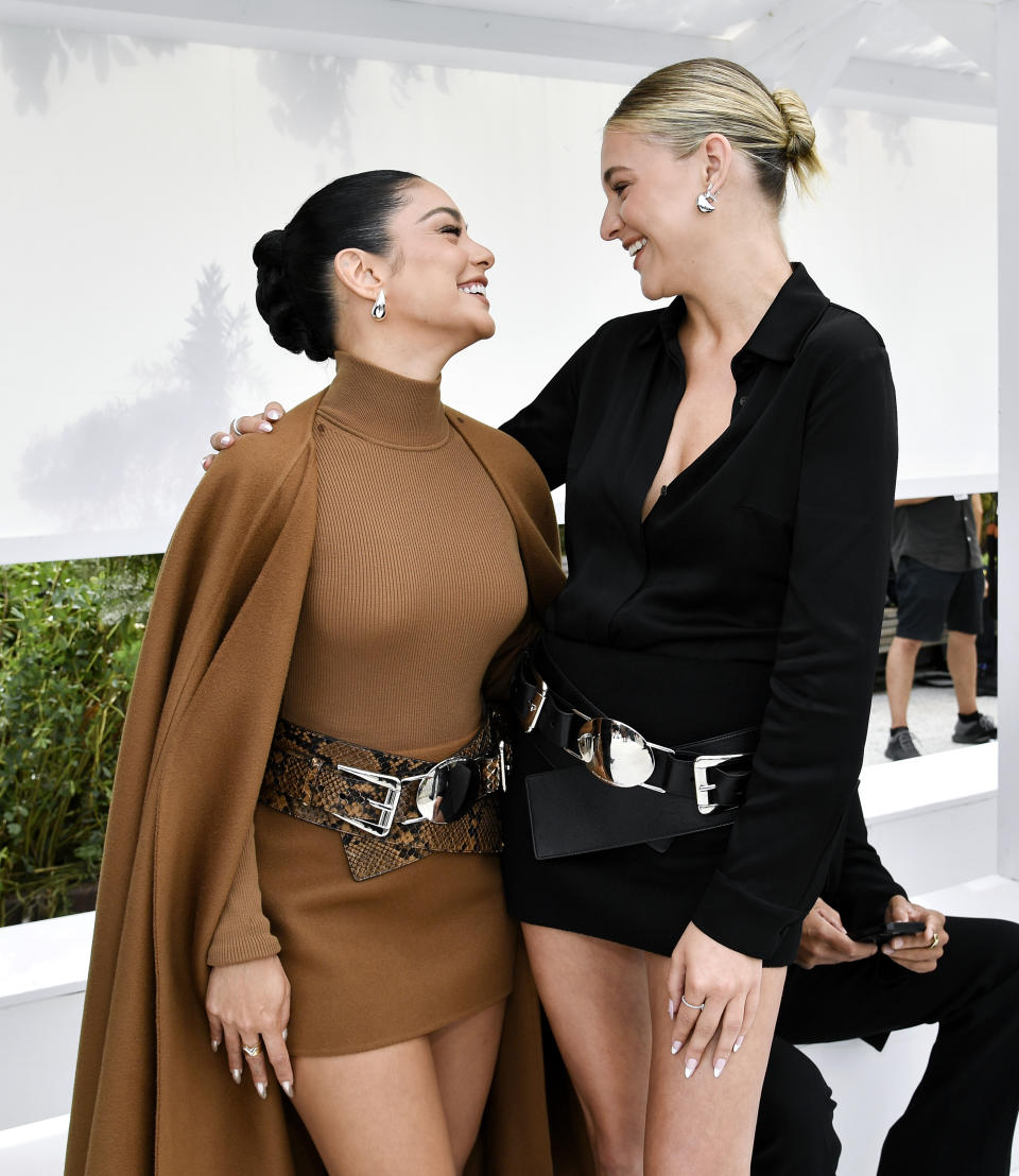 Vanessa Hudgens, left, and Kelsea Ballerini attend the Michael Kors Spring/Summer 2024 fashion show as part of New York Fashion Week on Monday, Sept. 11, 2023, in New York. (Photo by Evan Agostini/Invision/AP)