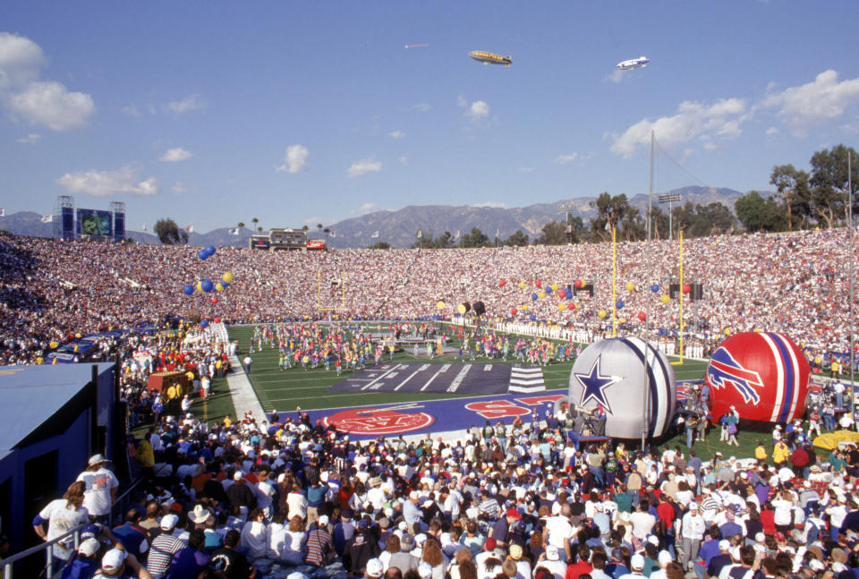 Super Bowl XXVII was originally supposed to be played at Sun Devil Stadium in Phoenix but was moved to the Rose Bowl after the state of Arizona did not recognize MLK Day as a holiday. George Rose/Getty Images)