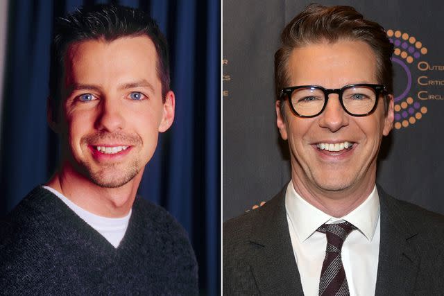 <p>Alice S. Hall/NBCU Photo Bank/Getty; Bruce Glikas/WireImage</p> Sean Hayes then and now