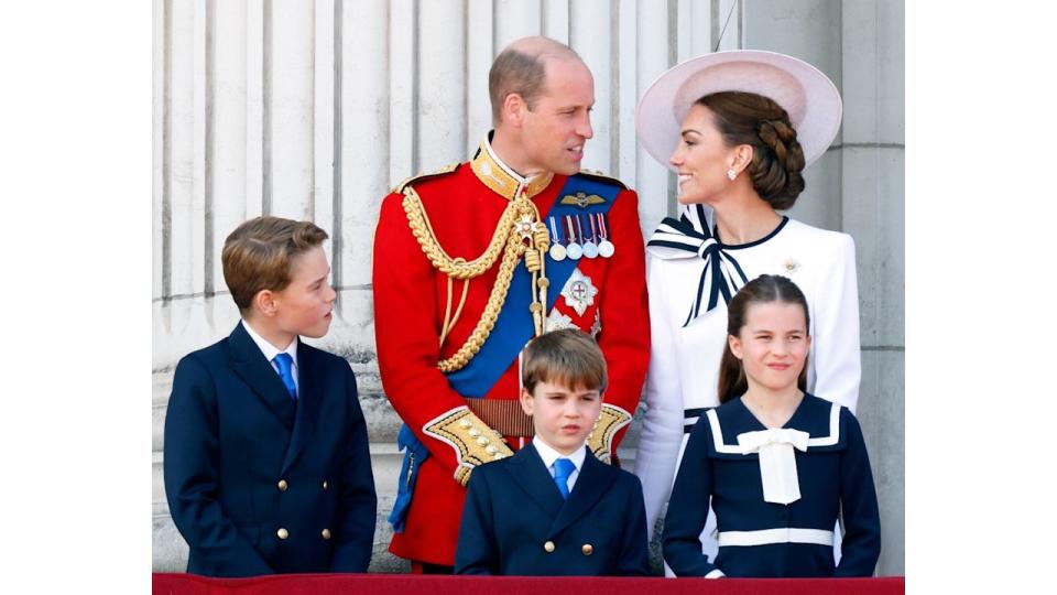 William and Kate smile at each other at Trooping The Colour 2024