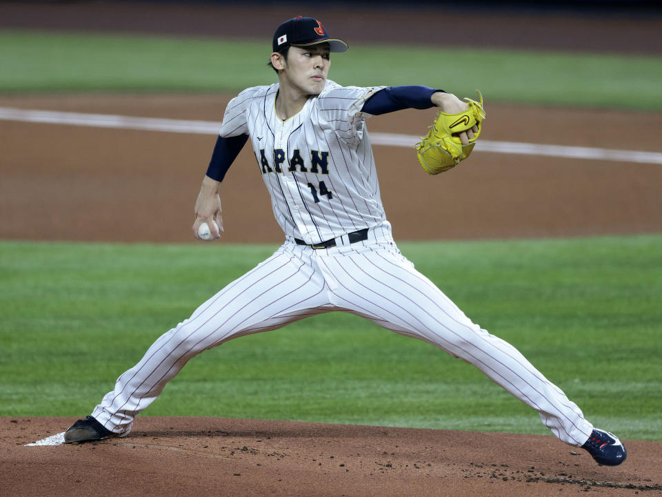 Roki Sasaki, one of the starters for Team Japan in the 2023 World Baseball Classic, could be the next Japanese star to come to MLB. (Photo by Christopher Pasatieri/Getty Images)