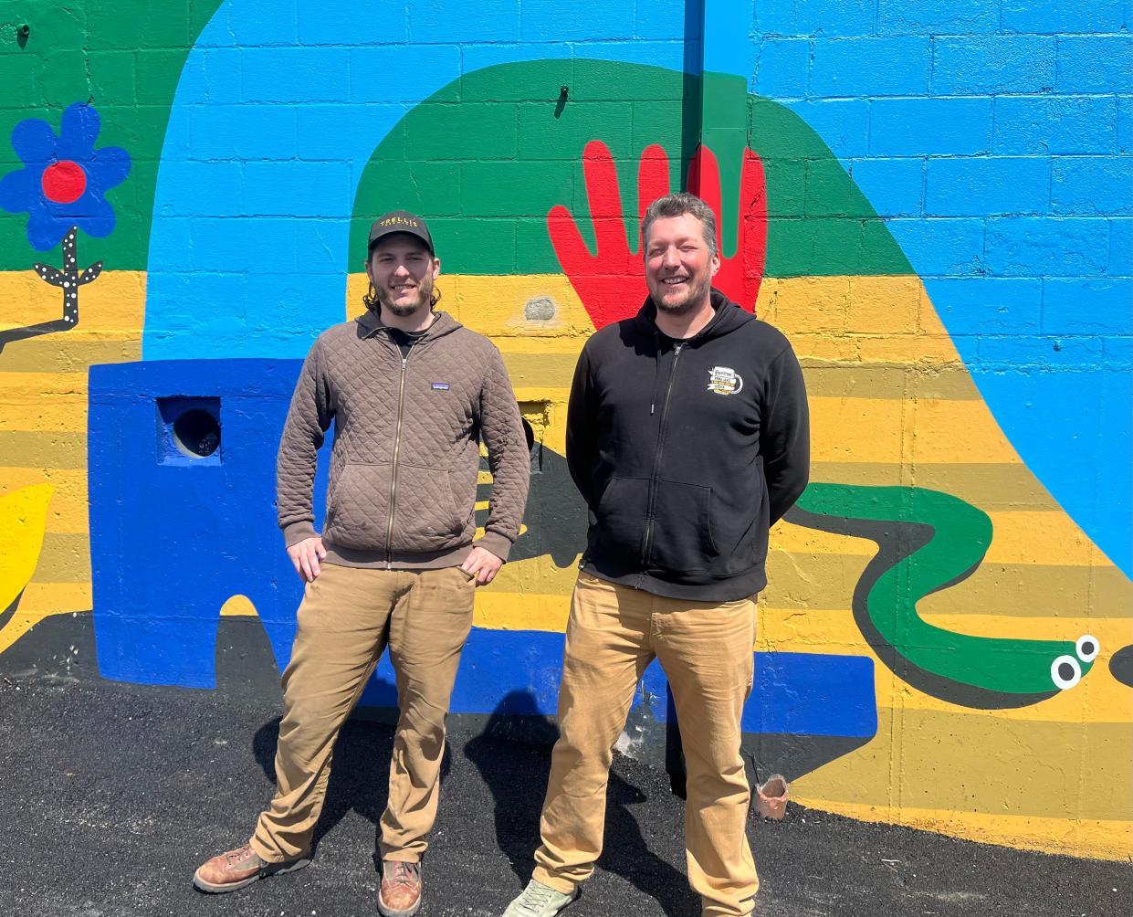 Ryan Reed, left, and Kyle Jahn plan to open Trellis Brewing in June.