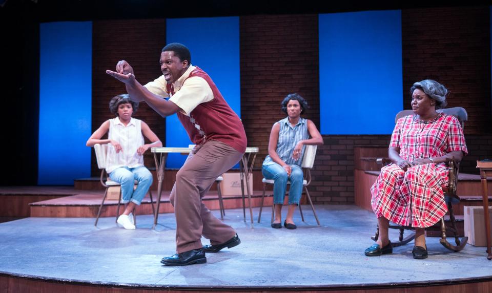 In 2018, Brian L. Boyd starred as Walter Lee Younger in the musical “Raisin,” with, from left, Kiara Hines, JoAnna Ford and Jannie Jones.