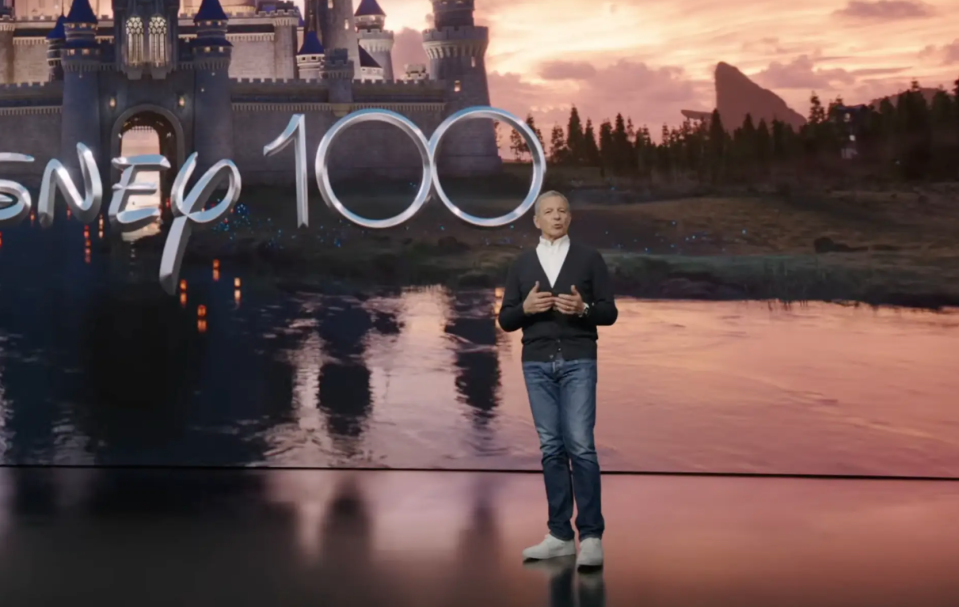 Bob Iger speaking on stage at Apple&#39;s Worldwide Developer Conference (Courtesy: Disney)