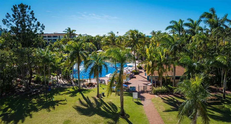 The pool of the Capricorn Resort, before it was abandoned.